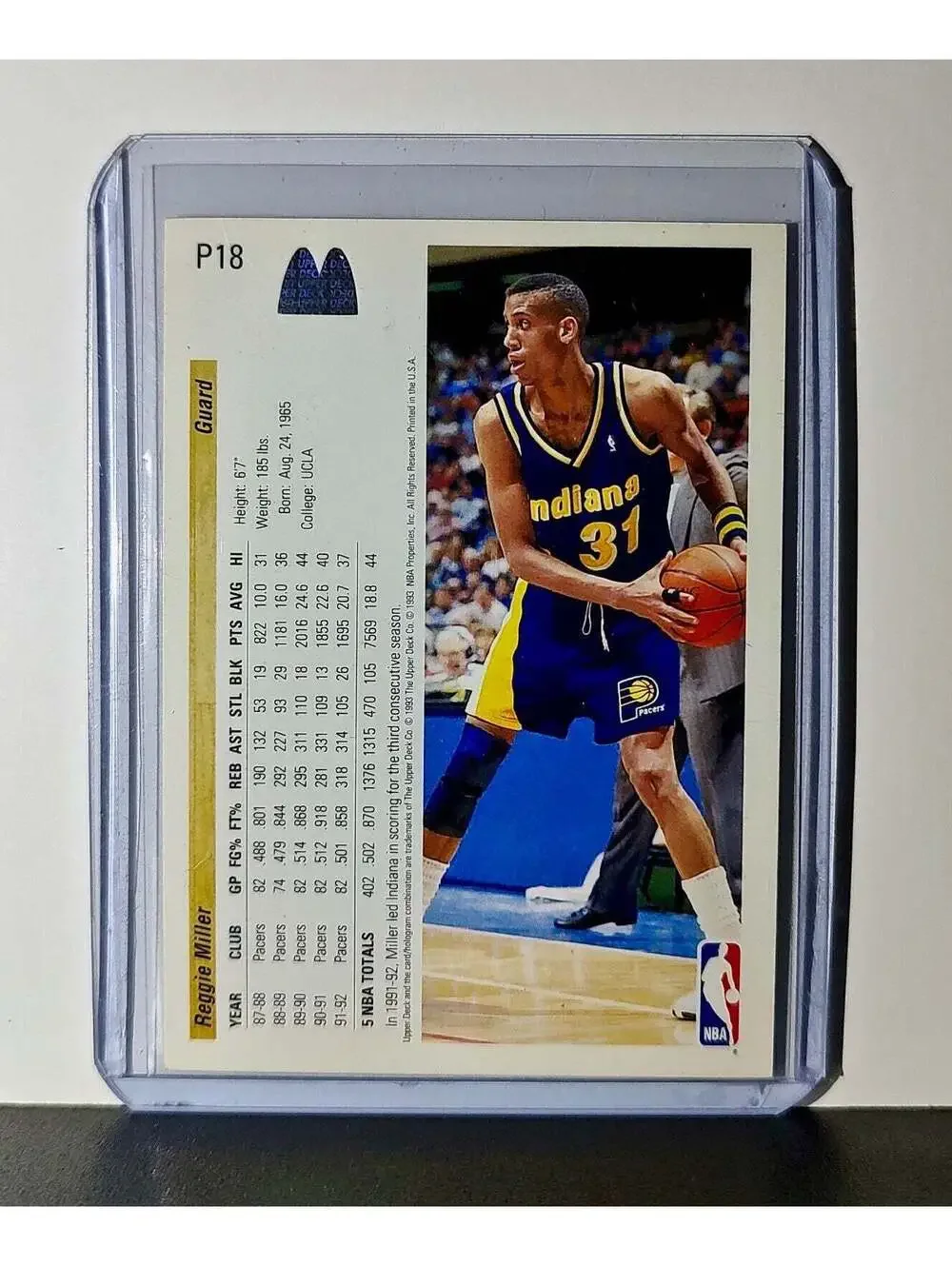 Reggie Miller 1992-93 Upper Deck NBA #P18 Card Indiana Pacers